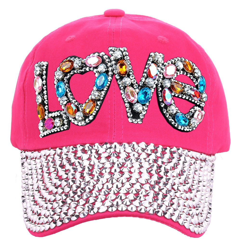 Wholesale Cotton LOVE Letter Dot Diamond Baseball Cap